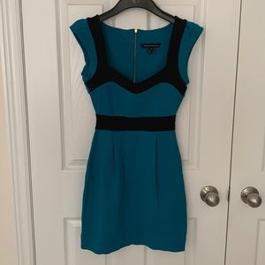 French Connection Teal Colourblock Dress